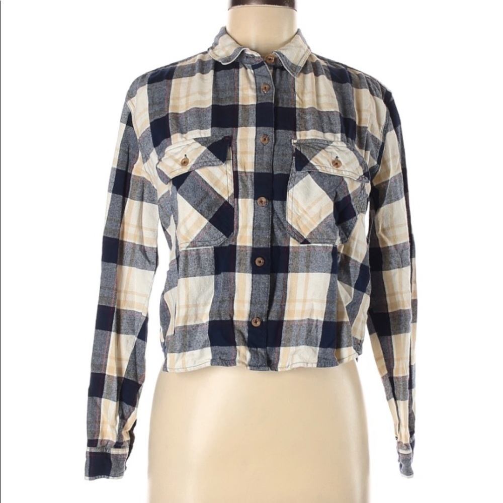 𝅺cropped plaid top
